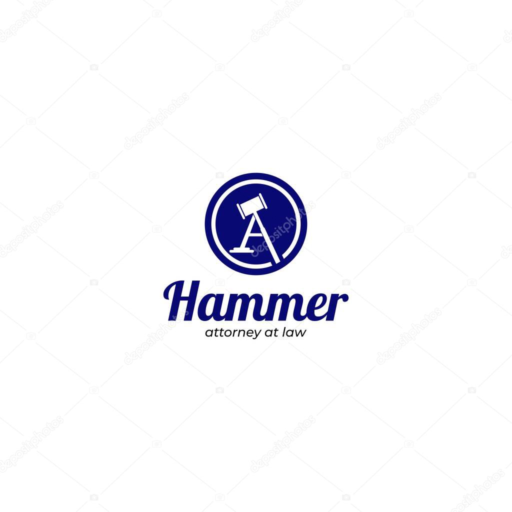 Hammer Attorney at Law Logo Design Vector
