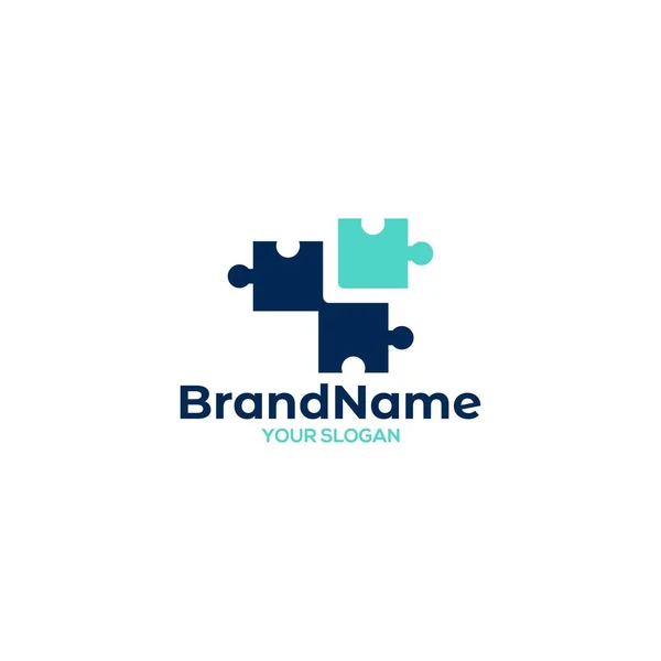 Puzzle Logo Diseño Vector — Vector de stock