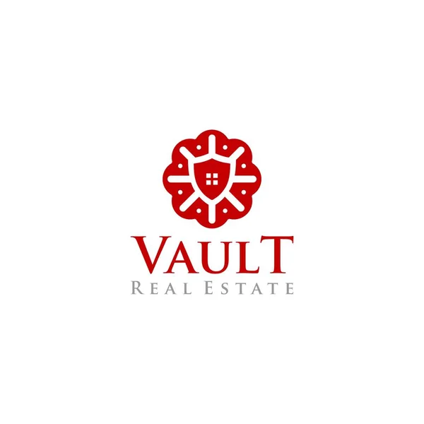 Vault Shield Logo Design Vector —  Vetores de Stock