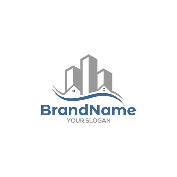 Sahil Binası Logo Tasarım Vektörü