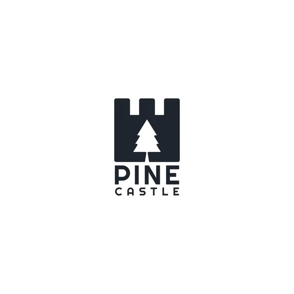 Pine Castle Logo Design Vector — Stock vektor