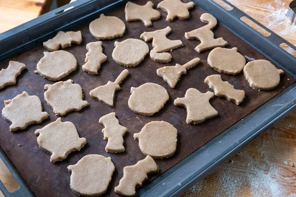 Fais Des Biscuits Pour Halloween Pâte Biscuit Halloween — Photo