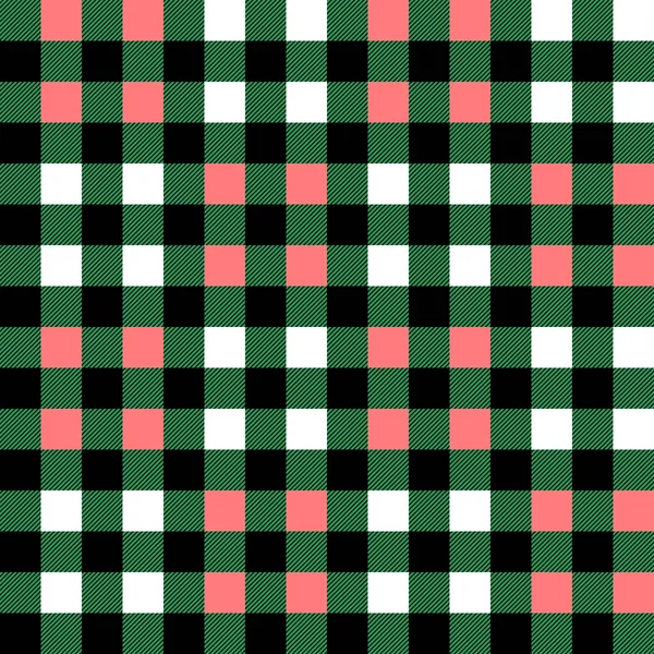 Plaid Seamless Pattern Green White Pink Tartan Plaid Dress Skirt — Stock Vector