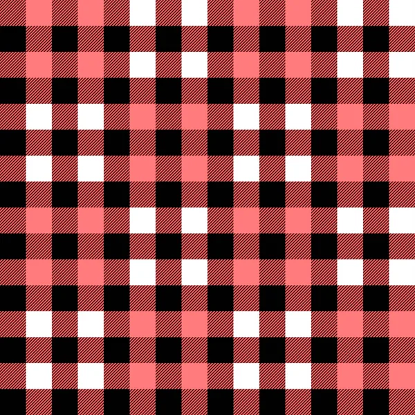 Plaid Seamless Pattern Red White Black Tartan Plaid Dress Skirt — Stock Vector