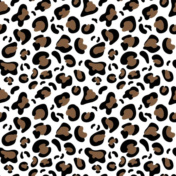 Abstraktní Divoké Zvířecí Kůže Leopard Bezešvé Vzor Design Bílém Pozadí — Stockový vektor