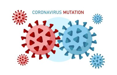 Virüs hücre mutasyonları vektör çizimi beyaz arkaplanda izole edildi. Yeni koronavirüs mutasyonu, hanta virüsü, salgın. Sağlık, tıbbi tasarım, iniş sayfası