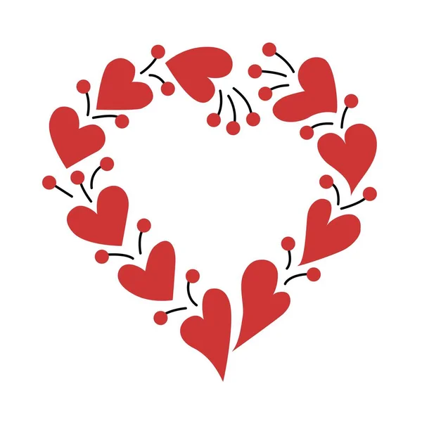 Feliz Dia Dos Namorados Design Casamento Cartão Saudação Com Corações — Vetor de Stock