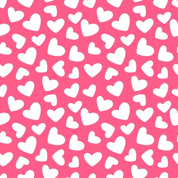 Seamless Vector Pattern Valentines Day Heart Pink Background Design Textile — Stock Vector