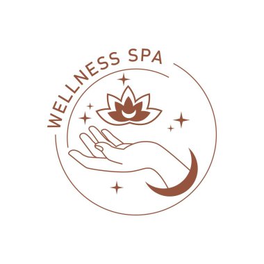 Mistik boho zarif kadın elleri ay, yıldız, çiçek ve sıra sanatı. Beyaz arka planda izole edilmiş vektör büyüsü sembolü. Kozmetik, mücevher ve güzellik tasarımları için son moda minimalist tabelalar