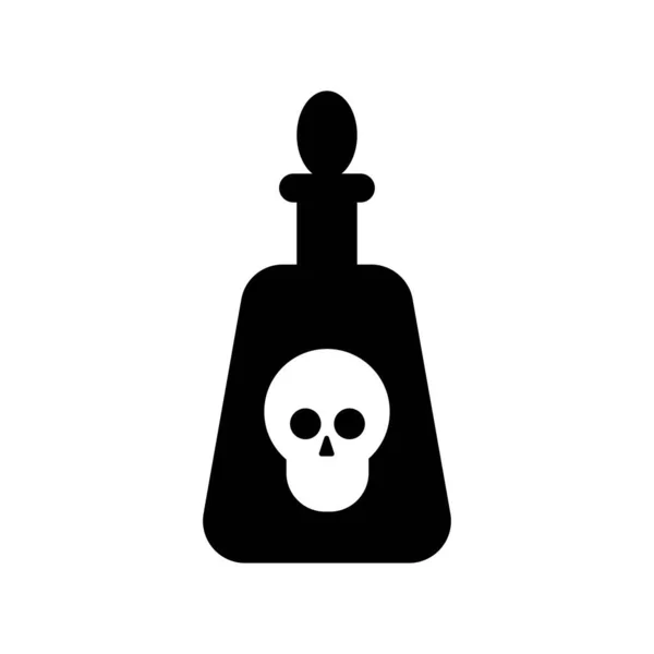 Botella Venenosa Con Icono Cráneo Aislado Sobre Fondo Blanco Ilustración — Vector de stock