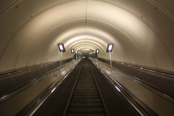 Μόσχα Metropolitain Γραμμή Filyovskaya Σταθμός Mezhdunarodnaya Άνοιξε 2006 2019 — Φωτογραφία Αρχείου