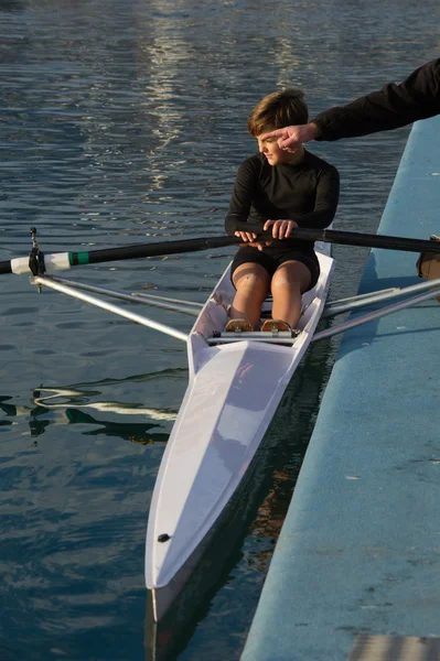 Child to rowing course — Stock Photo, Image