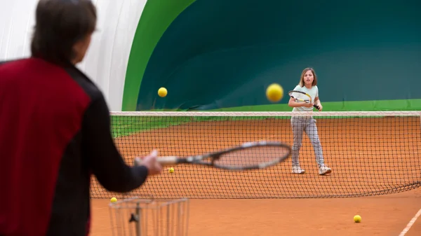 Tennisschool buiten — Stockfoto