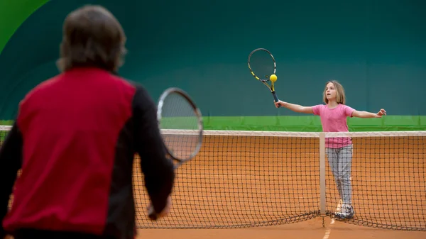 Scuola di tennis all'aperto — Foto Stock