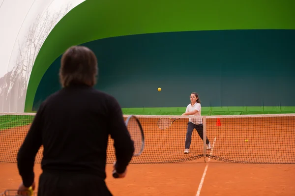 Escuela de tenis al aire libre — Foto de Stock