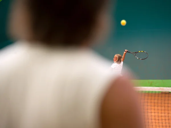 Tennisskola utomhus — Stockfoto