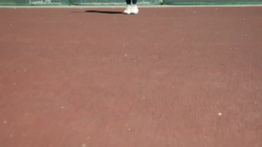 Spor giyimli genç bir kadın atlama egzersizinde ip atlıyor.