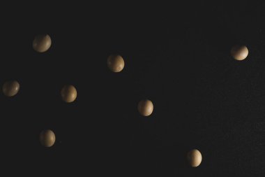 Organik soya fasulyesi makrosu yakın çekim, seçici odak