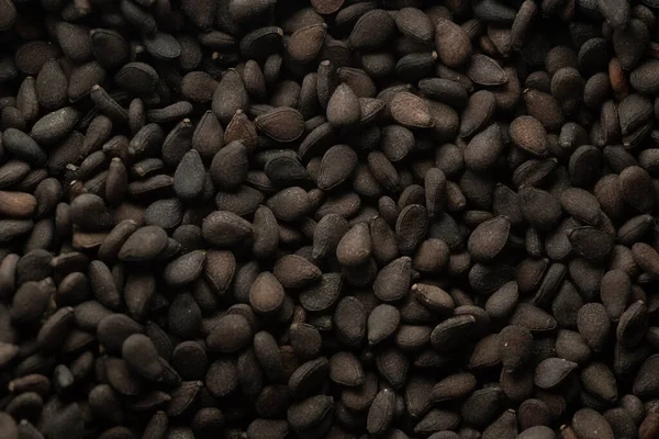 Black Sesame Seeds Macro Close Selective Focus — Stock Photo, Image