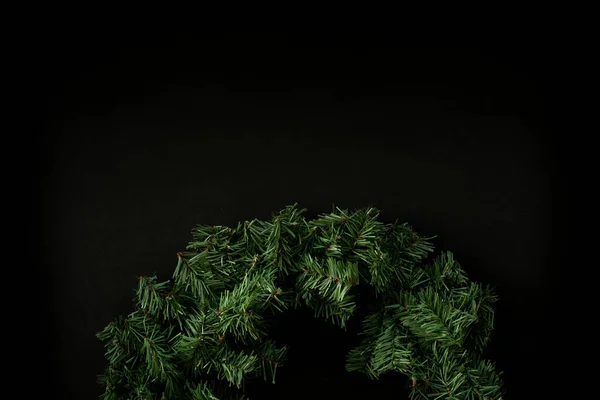 New Christmas wreath on a black background