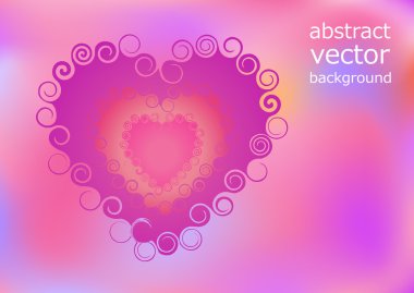 Soyut vektör kalp ile curlicues. Tasarım öğesi.