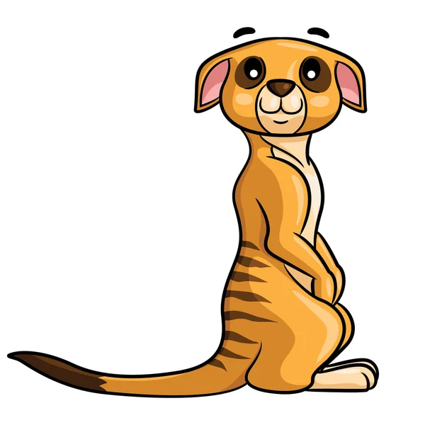 Meerkat bonito desenhos animados — Vetor de Stock