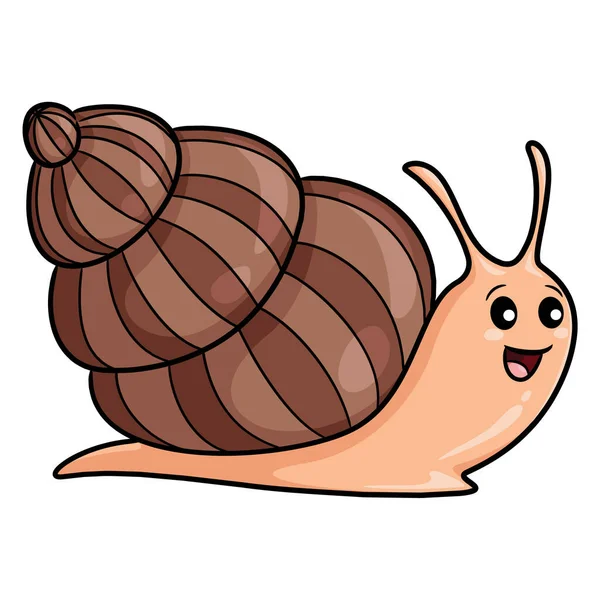 Ilustración Caracol Dibujos Animados Lindo — Vector de stock