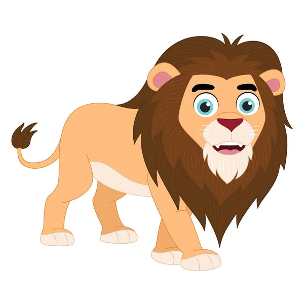 Illustration Cute Cartoon Lion — Stock Vector