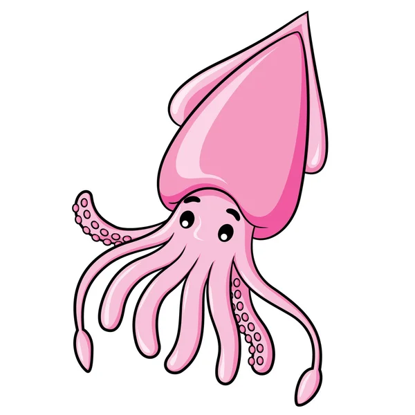 Squid Cartoon — Stock Vector