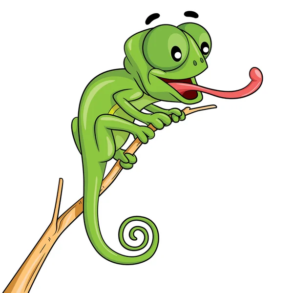 Chameleon Cartoon — Stock Vector
