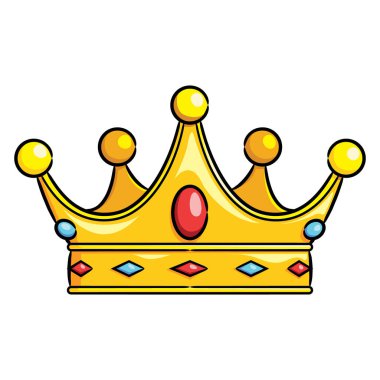 Bir kralın altın tacının karikatür çizimi.