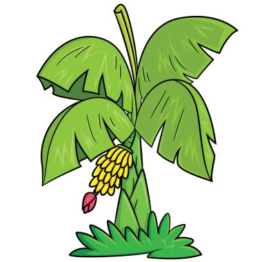Banana Tree Cartoon clipart
