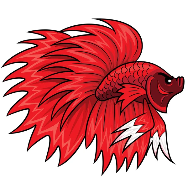 Betta fisk Cartoon — Stock vektor