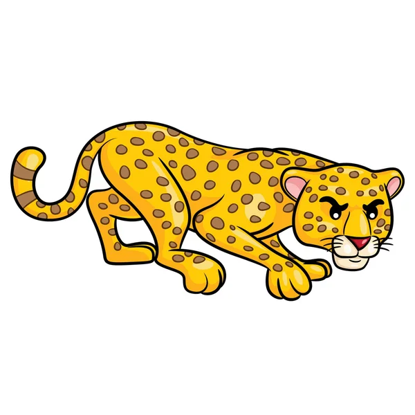 Leopardo lindo dibujos animados — Archivo Imágenes Vectoriales