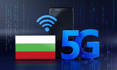 Bulgaristan 5G Bağlantı Kavramına Hazır 3 Boyutlu Akıllı Telefon Teknolojisi Arkaplanı