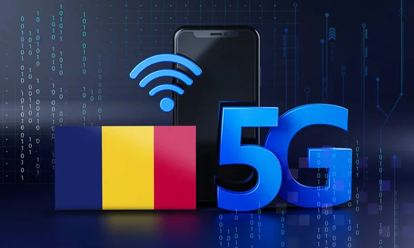 Chad Ready for 5G Connection Concept. 3D Rendering Smartphone Technology Background