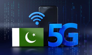 5G Bağlantı Konsepti için hazırız. 3 Boyutlu Akıllı Telefon Teknolojisi Arkaplanı