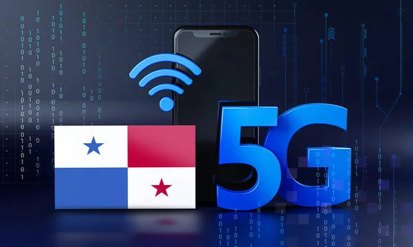 Panama Ready for 5G Connection Concept. 3D Rendering Smartphone Technology Background