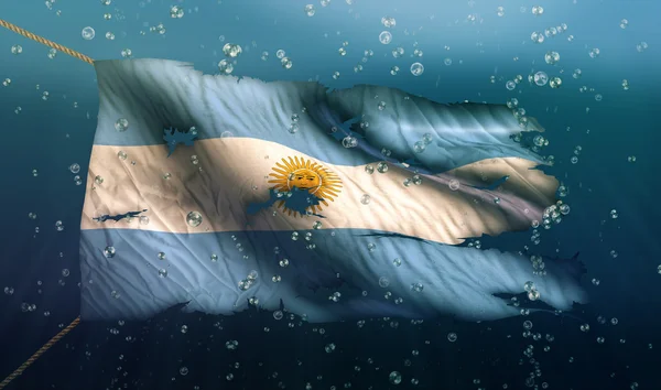 Argentinië onder water zee vlag — Stockfoto