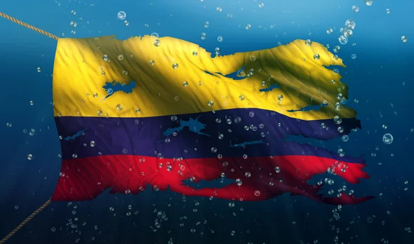 Colombie sous l'eau Drapeau de la mer — Photo