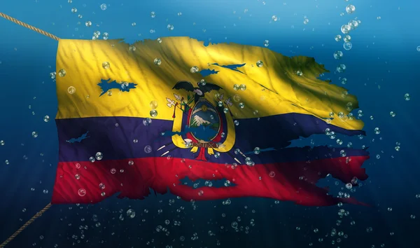 Під водою моря прапор Еквадору — стокове фото