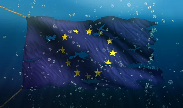 Evropa pod vodou námořní vlajka — Stock fotografie