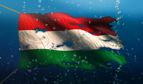 Hungria sob a bandeira do mar da água — Fotografia de Stock