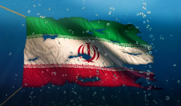 Iran Under Water Sea Flag — Stock Photo, Image