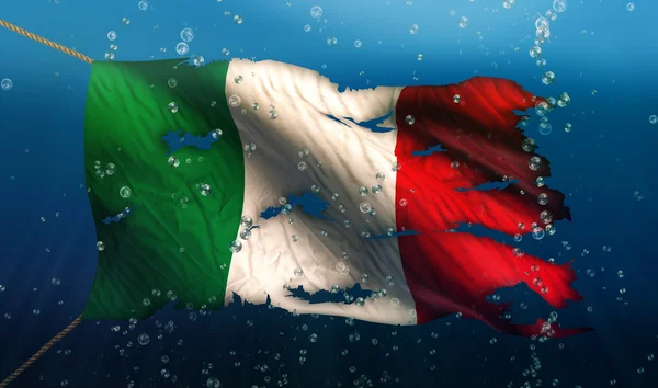 Италия под водным флагом — стоковое фото