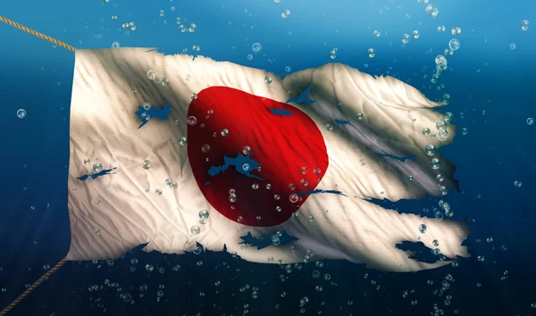 Japan Under Water Sea Flag — Stock Photo, Image