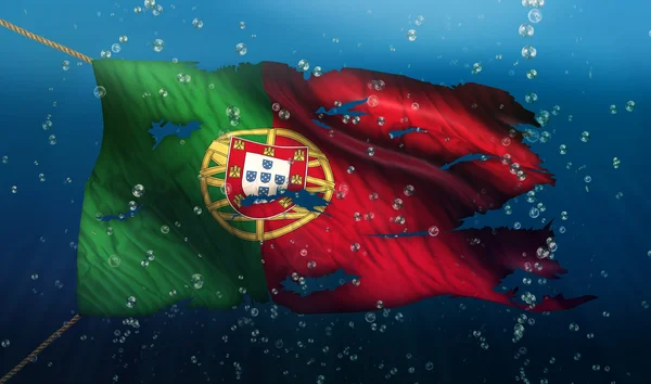 Portugal onder water zee vlag — Stockfoto