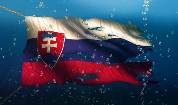 Eslovaquia bajo bandera del mar del agua — Foto de Stock