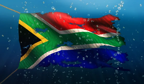 South Africa Under Water Flag — Stock Photo, Image