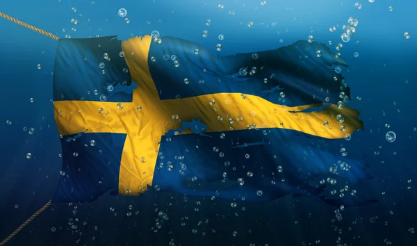 Швеция под водным флагом — стоковое фото